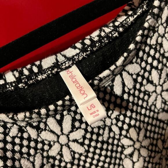 Dress- Black & White Floral Midi Dress by Xhilaration - Picture 3 of 3